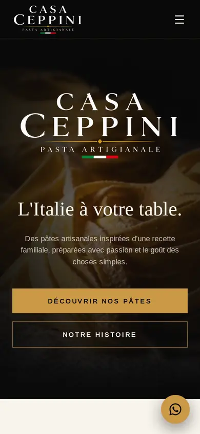 Version smartphone du site Casa Ceppini