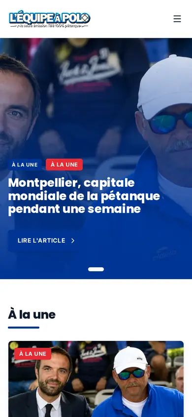 Version smartphone du site L'Équipe à Polo
